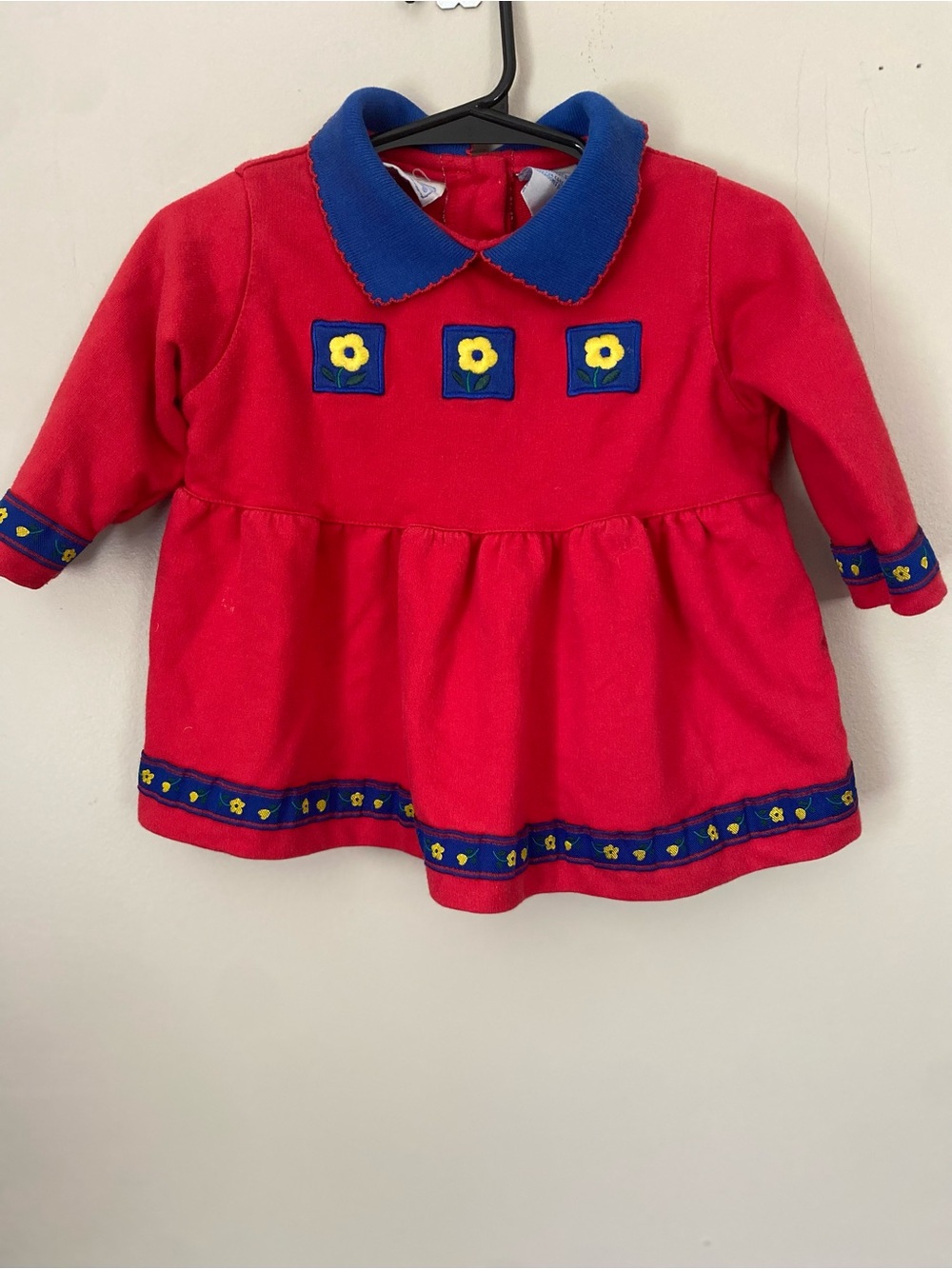 Vintage 90’s Primary Colora Basic Editions Red and Blue Dress